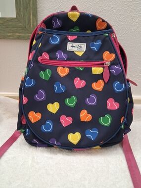 Amy & Lulu Kids Heart Print Navy Backpack